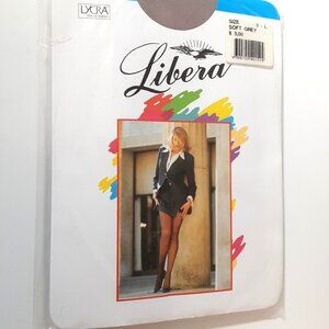 Vintage Libera Lycra Stockings | Made in Italy | NOS Deadstock Size L Grey